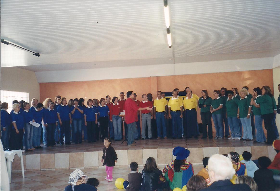 Chorus performing on tour
